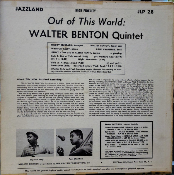 Walter Benton Quintet - Out Of This World | Jazzland (JLP 28) - 2 Walter Benton Quintet - Out Of This World | Jazzland (JLP 28) - 2
