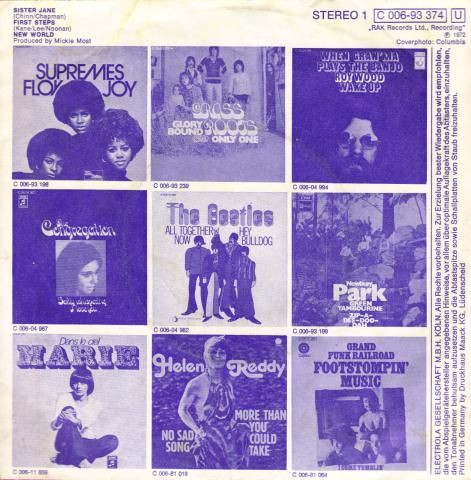 New World - Sister Jane / First Steps | Columbia (1C 006-93 374) - 2