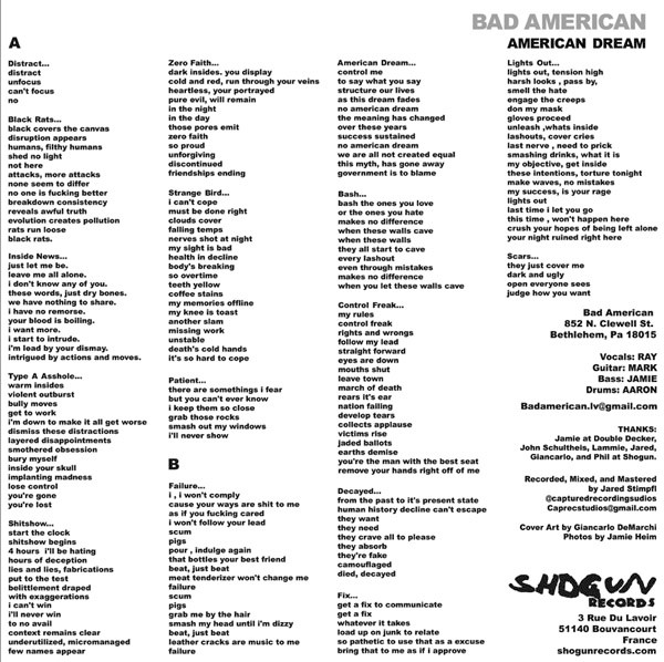 Bad American - American Dream | Shogun Records (SHOGUN 65) - 3 Bad American - American Dream | Shogun Records (SHOGUN 65) - 3