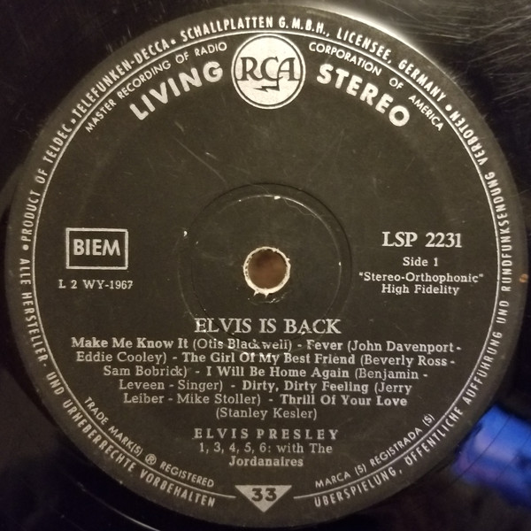 Elvis Presley - Elvis Is Back! | RCA (LSP-2231) - 3 Elvis Presley - Elvis Is Back! | RCA (LSP-2231) - 3