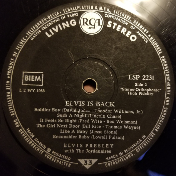 Elvis Presley - Elvis Is Back! | RCA (LSP-2231) - 4 Elvis Presley - Elvis Is Back! | RCA (LSP-2231) - 4