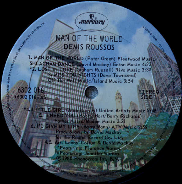 Demis Roussos - Man Of The World [Vinyl] | Mercury (6302 018) - 2