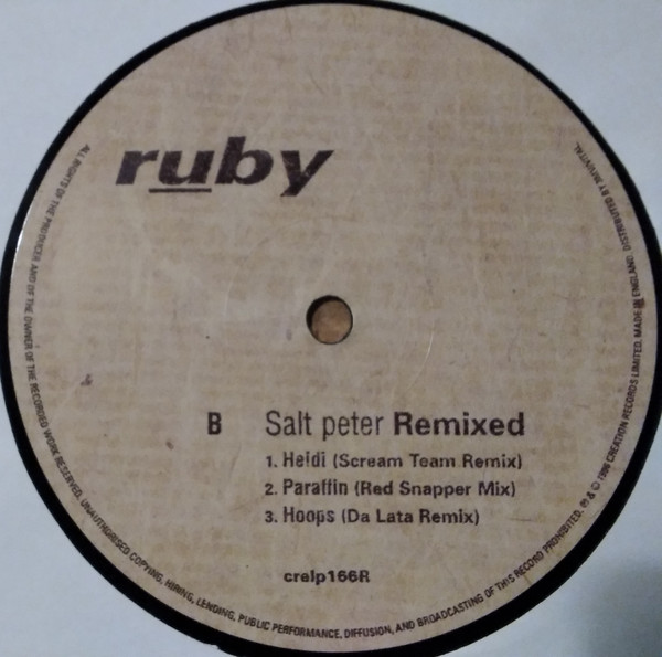 Ruby - Salt Peter Remixed (Revenge, The Sweetest Fruit.) | Creation Records (crelp166R) - 4