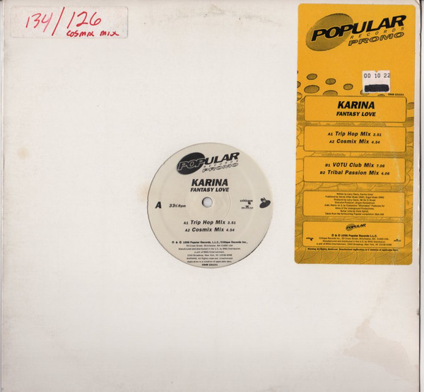 Karina Greer - Fantasy Love | Popular Records (CRAB 12113-1)