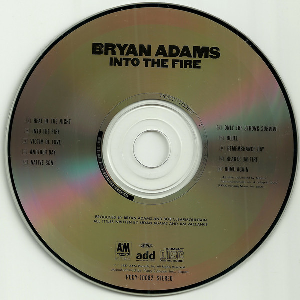 Bryan Adams - Into The Fire | A&M Records (PCCY-10082) - 4
