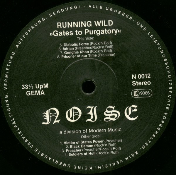 Running Wild - Gates To Purgatory | Noise (N 0012) - 4