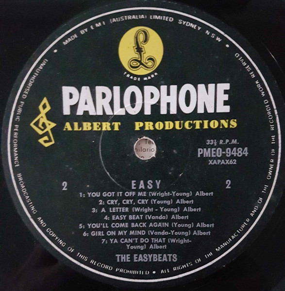 The Easybeats - Easy LP | Parlophone (PMEO 9484) - 4