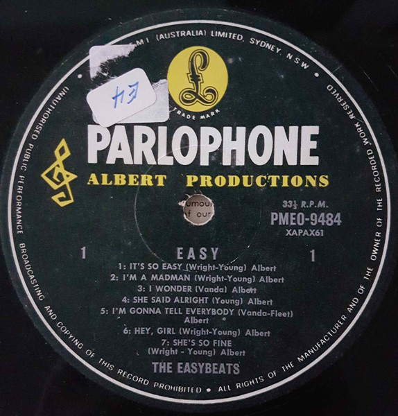 The Easybeats - Easy LP | Parlophone (PMEO 9484) - 3