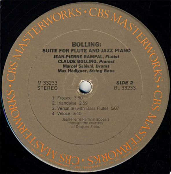 Jean-Pierre Rampal / Claude Bolling - Suite For Flute And Jazz Piano | CBS Masterworks (M 33233) - 4