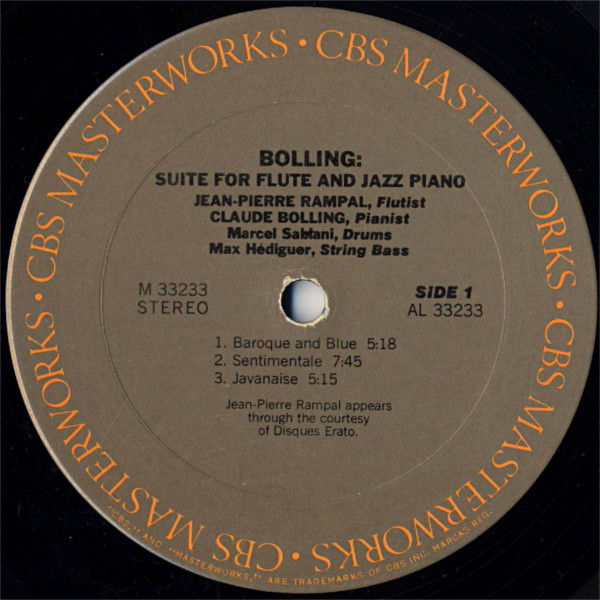 Jean-Pierre Rampal / Claude Bolling - Suite For Flute And Jazz Piano | CBS Masterworks (M 33233) - 3