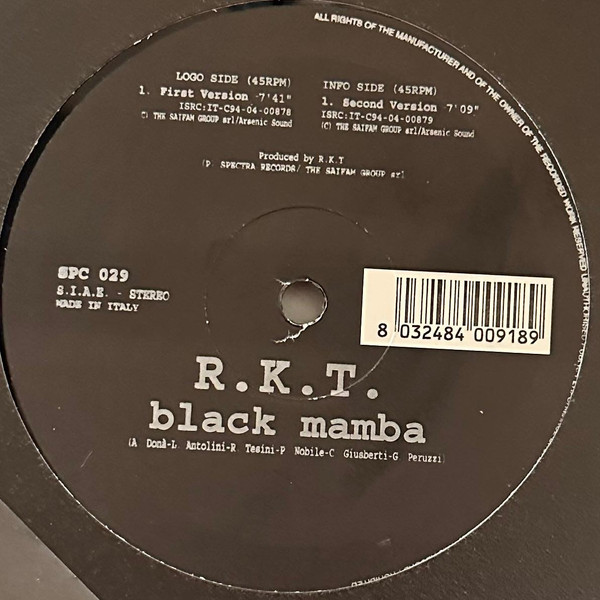 R.K.T. - Black Mamba | Spectra Records (SPC 029) - main