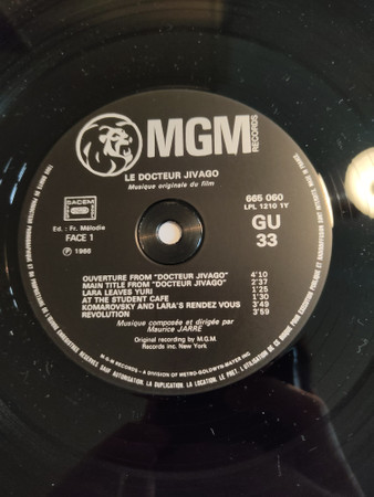 Maurice Jarre - Bande Originale Du Film "Le Docteur Jivago" | MGM Records (665 060) - 3