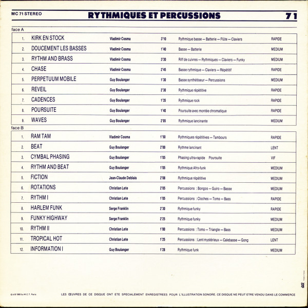 Various - Rythmiques Et Percussions | Patchwork (MC 71) - 2 Various - Rythmiques Et Percussions | Patchwork (MC 71) - 2