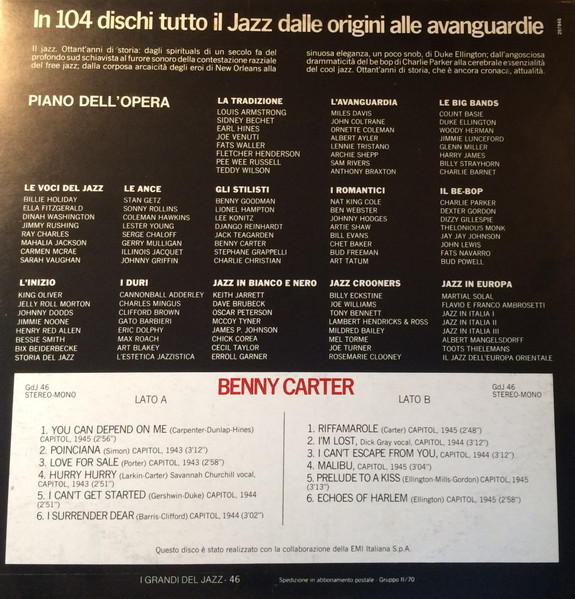 Benny Carter - Benny Carter | Fabbri Editori (GdJ 46) - 2 Benny Carter - Benny Carter | Fabbri Editori (GdJ 46) - 2