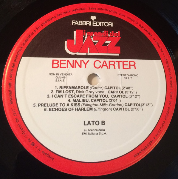 Benny Carter - Benny Carter | Fabbri Editori (GdJ 46) - 4 Benny Carter - Benny Carter | Fabbri Editori (GdJ 46) - 4