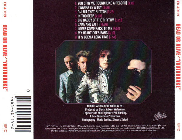 Dead Or Alive - Youthquake | Epic (EK 40119) - 3