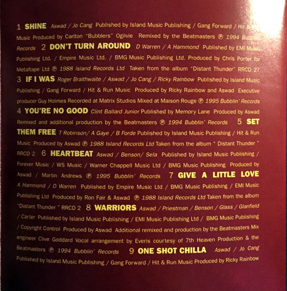 Aswad - Greatest Hits | Bubblin' Records (BUBBCD4) - 3