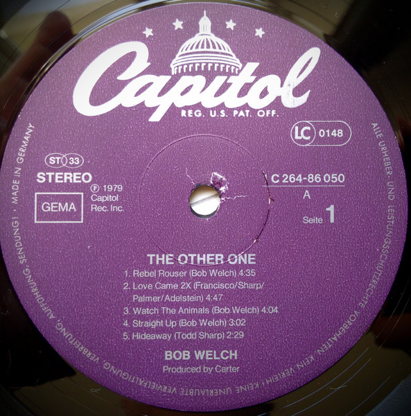 Bob Welch - The Other One | Capitol Records (1 C 064-86 050) - 3 Bob Welch - The Other One | Capitol Records (1 C 064-86 050) - 3