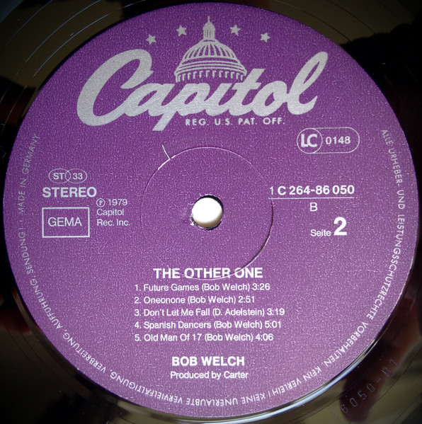 Bob Welch - The Other One | Capitol Records (1 C 064-86 050) - 4 Bob Welch - The Other One | Capitol Records (1 C 064-86 050) - 4