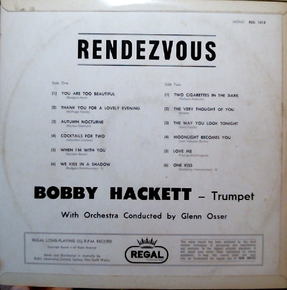Bobby Hackett - Rendezvous | Regal (REG 1018) - 2 Bobby Hackett - Rendezvous | Regal (REG 1018) - 2