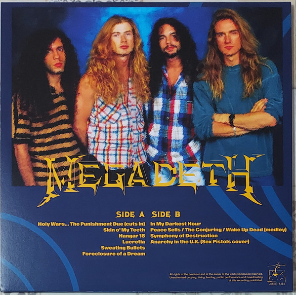 Megadeth - Monsters Of Rock Live In Italy, September 12th 1992 | Junkie Yard (JY004LP) - 2 Megadeth - Monsters Of Rock Live In Italy, September 12th 1992 | Junkie Yard (JY004LP) - 2