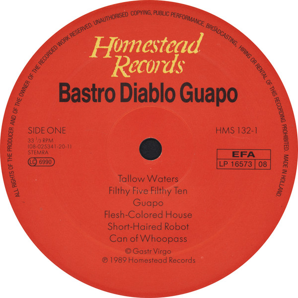 Bastro - Diablo Guapo | Homestead Records (HMS132-1) - 3