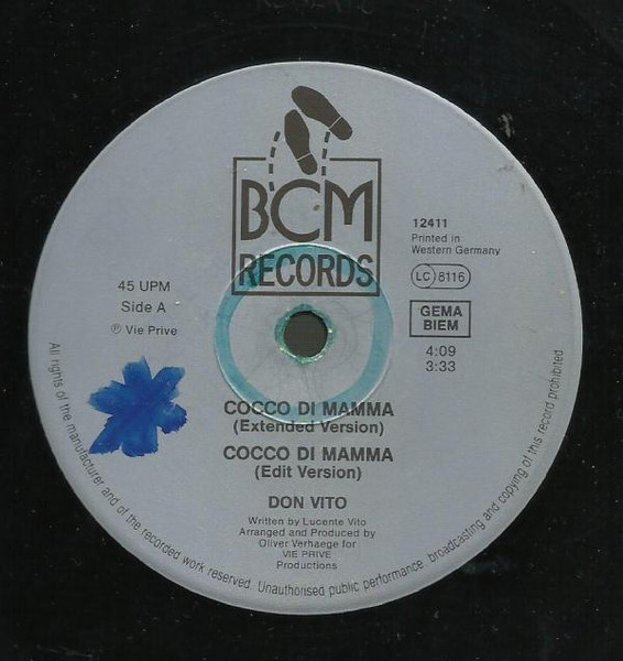 Don Vito - Cocco Di Mamma -Techno Bass Mix | BCM Records (BCM 12411) - 3