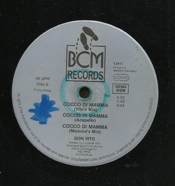 Don Vito - Cocco Di Mamma -Techno Bass Mix | BCM Records (BCM 12411) - 4