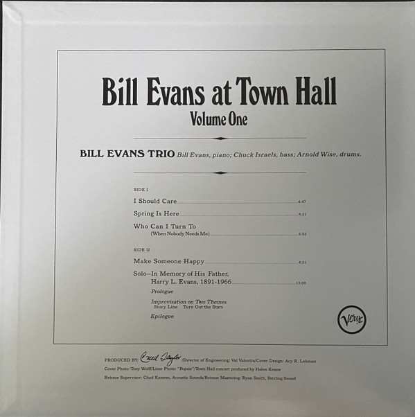 The Bill Evans Trio - Bill Evans At Town Hall (Volume One) | Verve Records (B0033781-01) - 3 The Bill Evans Trio - Bill Evans At Town Hall (Volume One) | Verve Records (B0033781-01) - 3