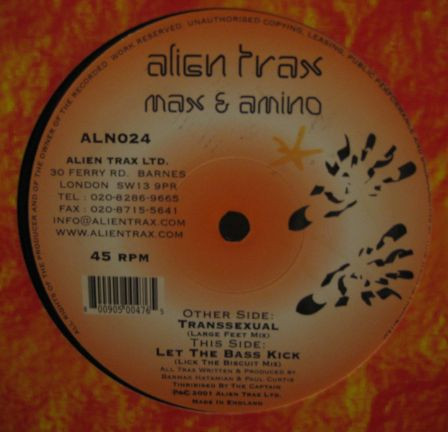 Max & Amino - Transsexual / Let The Bass Kick | Alien Trax (ALN024) - 2
