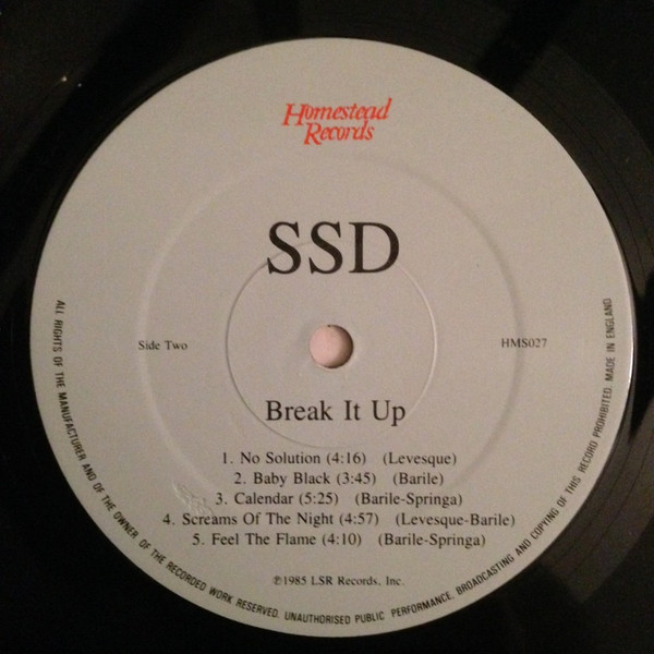 SSD - Break It Up | Homestead Records (HMS027) - 4 SSD - Break It Up | Homestead Records (HMS027) - 4