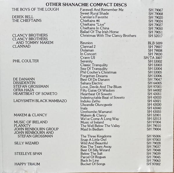 The Chieftains - Live! | Shanachie (SH 79027) - 3