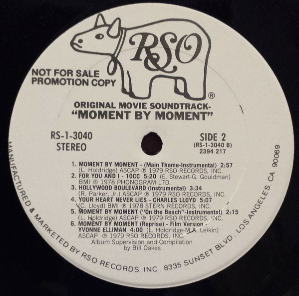 Various - Moment By Moment Original Movie Soundtrack | RSO (RS-1-3040) - 4 Various - Moment By Moment Original Movie Soundtrack | RSO (RS-1-3040) - 4