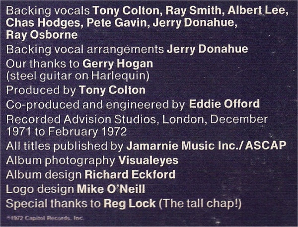 Heads Hands & Feet - Tracks | Capitol Records (ST-11051) - 3 Heads Hands & Feet - Tracks | Capitol Records (ST-11051) - 3