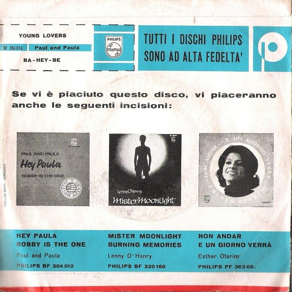 Paul & Paula - Young Lovers | Philips (BF 304 016) - 2