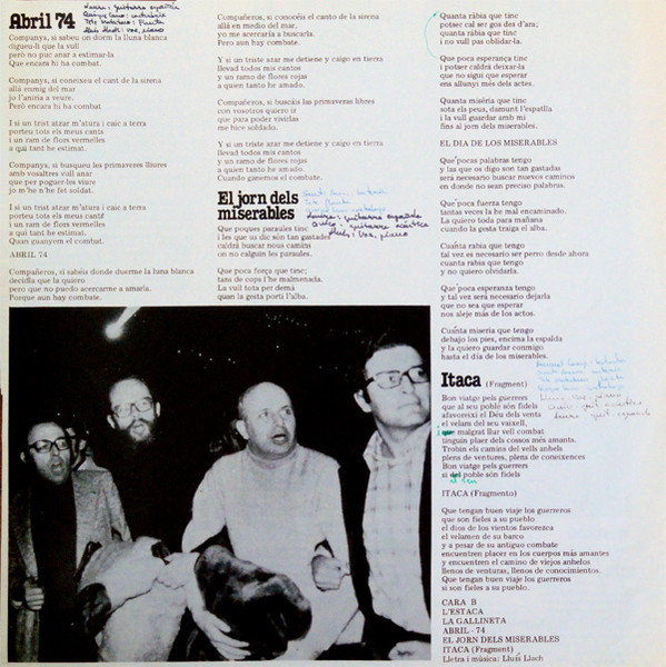 Lluis Llach - Barcelona Gener De 1976 | Movieplay (S 32783) - 4