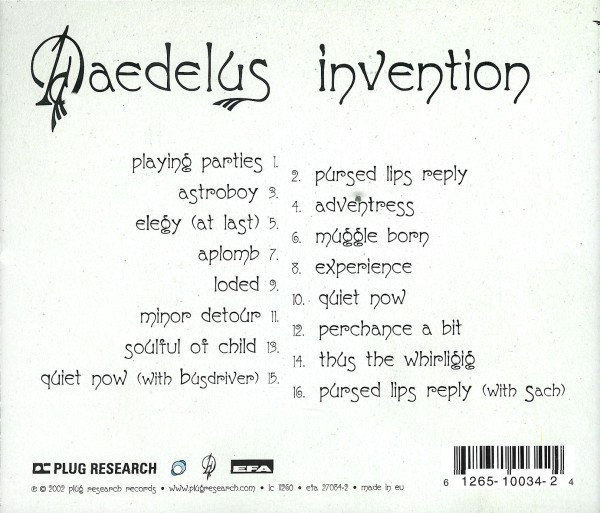 Daedelus - Invention | Plug Research (pr340202cd) - 2 Daedelus - Invention | Plug Research (pr340202cd) - 2