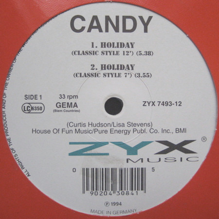 Candy - Holiday | ZYX Music (ZYX 7493-12) - main