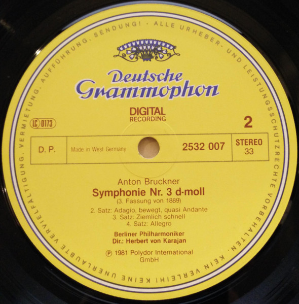 Anton Bruckner - Berliner Philharmoniker ▪ Herbert von Karajan - Symphonie Nr. 3 | Deutsche Grammophon (2532 007) - 4