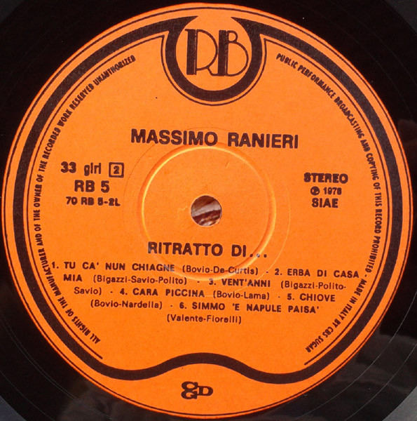 Massimo Ranieri - Ritratto Di... Massimo Ranieri | Record Bazaar (RB 5) - 4