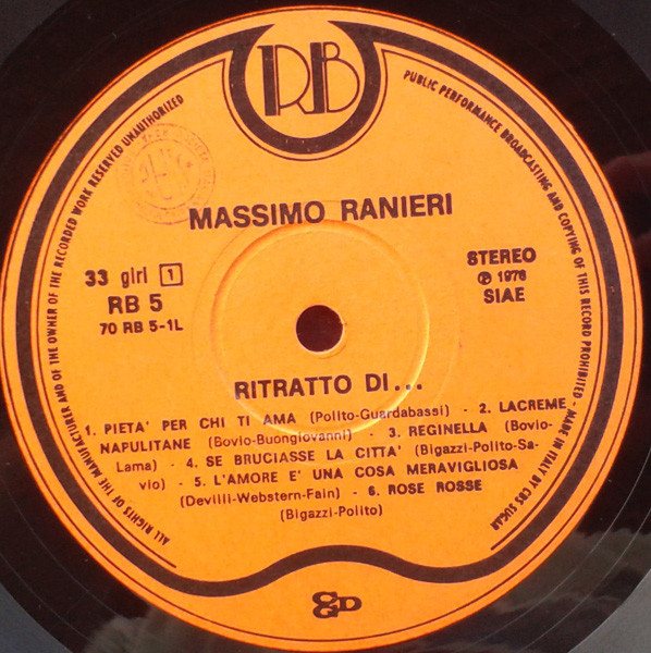 Massimo Ranieri - Ritratto Di... Massimo Ranieri | Record Bazaar (RB 5) - 3