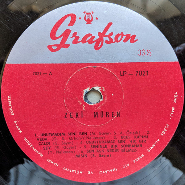 Zeki Müren - Zeki Müren | Grafson (LP-7021) - 3 Zeki Müren - Zeki Müren | Grafson (LP-7021) - 3