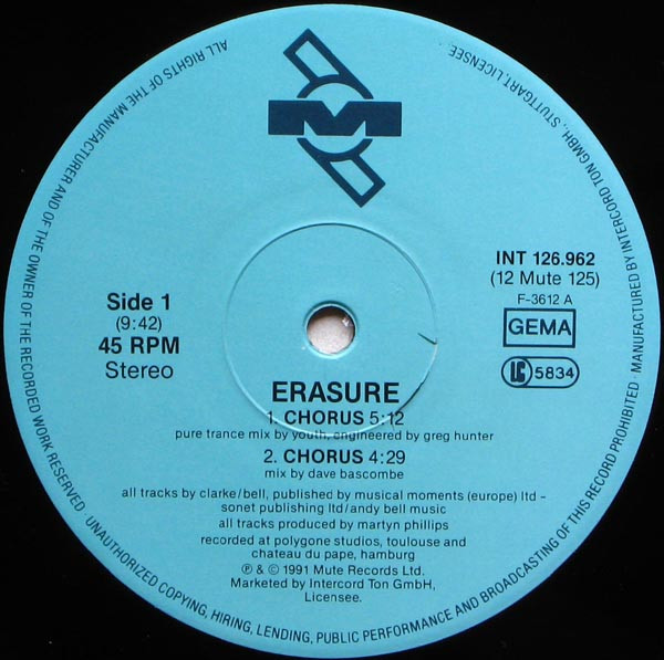 Erasure - Chorus | Mute (INT 126.962) - 3