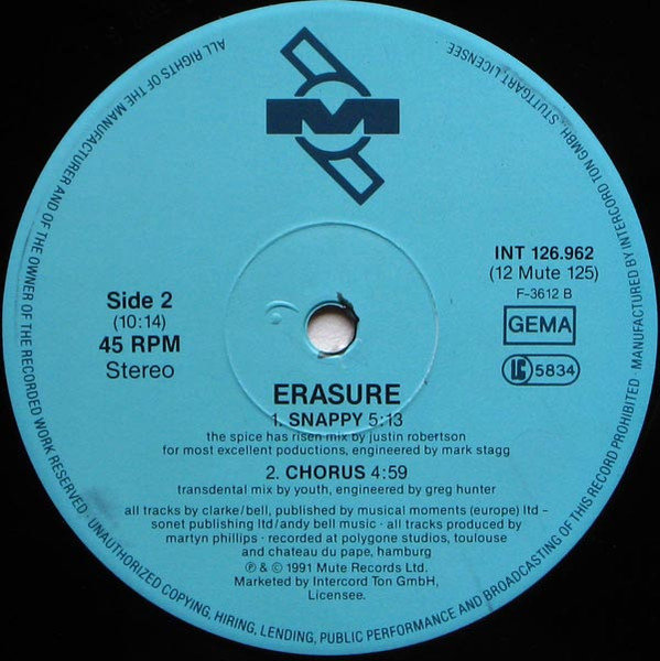 Erasure - Chorus | Mute (INT 126.962) - 4