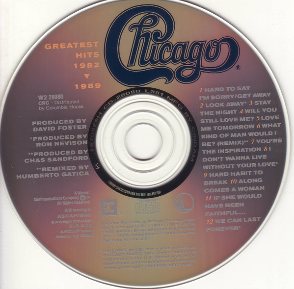 Chicago - Greatest Hits 1982-1989 | Reprise Records (W2 26080) - 3 Chicago - Greatest Hits 1982-1989 | Reprise Records (W2 26080) - 3