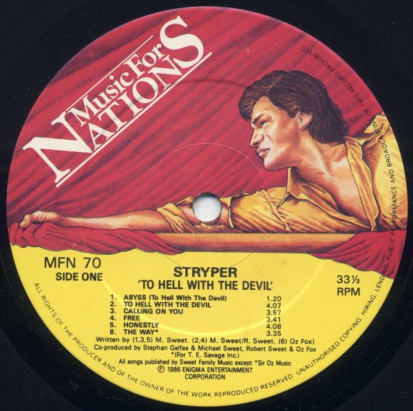 Stryper - To Hell With The Devil | Music For Nations (MFN 70) - 3