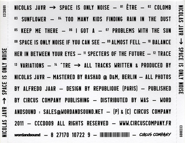 Nicolas Jaar - Space Is Only Noise | Circus Company (CCCD009) - 2