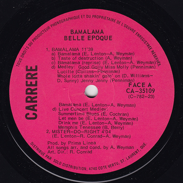 Belle Epoque - Bamalama [Vinyl] | Carrere (CA-35109) - 3
