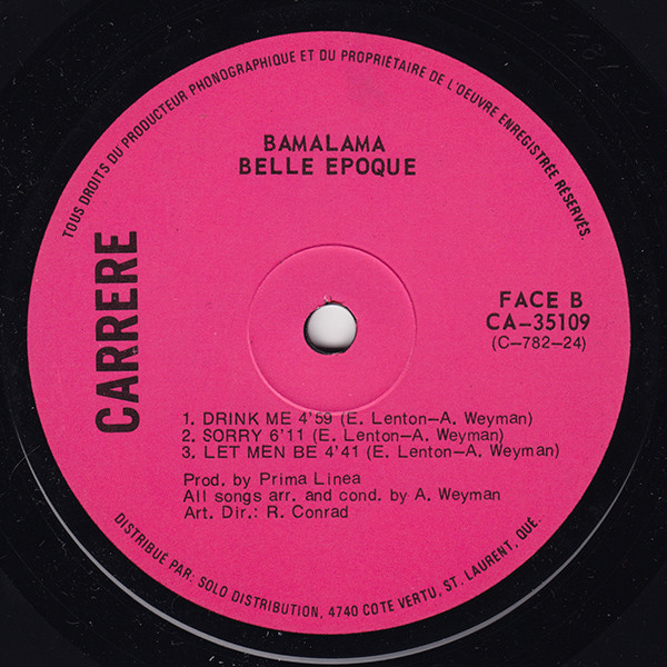 Belle Epoque - Bamalama [Vinyl] | Carrere (CA-35109) - 4