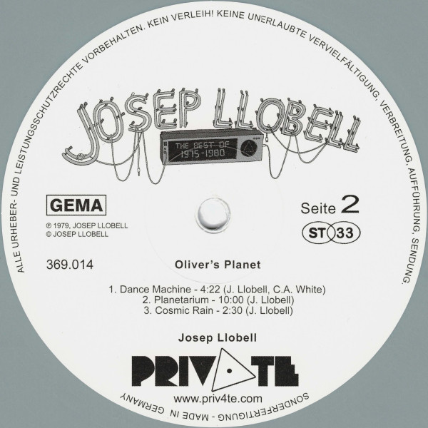 Josep Llobell Oliver , Oliver's Planet , Enterprise - The Best Of 1975 - 1980 | Private Records (369.014/015) - 4 Josep Llobell Oliver , Oliver's Planet , Enterprise - The Best Of 1975 - 1980 | Private Records (369.014/015) - 4